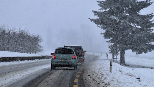 Ninsori abundente şi vânt puternic în mai multe zone din ţară