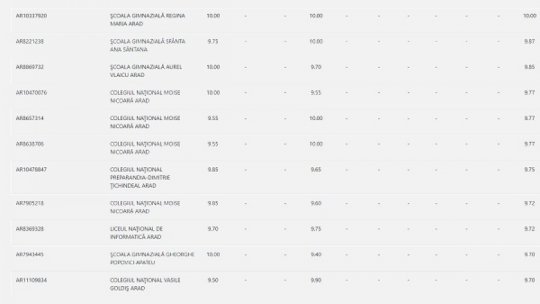 18 elevi din mediul rural din județul Arad au medii peste 9 la Evaluarea Națională