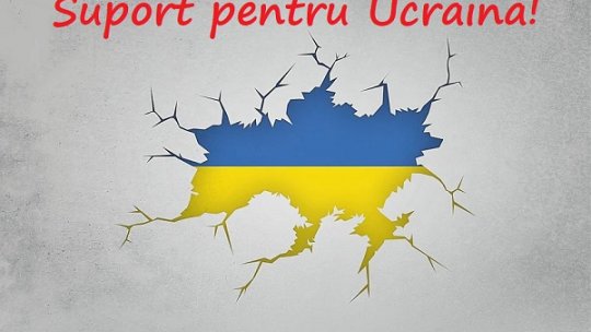 Miting de sprijin pentru poporul ucrainean, în faţa Ambasadei Ucrainei de la Bucureşti