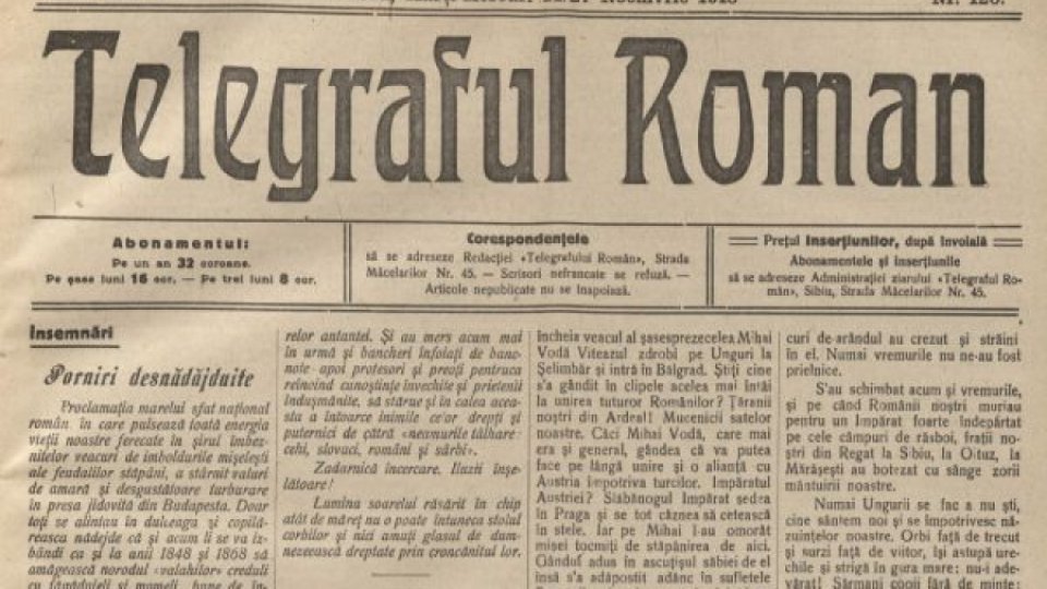 Cel mai vechi ziar din ţară, "Telegraful Român", a împlinit 170 de ani