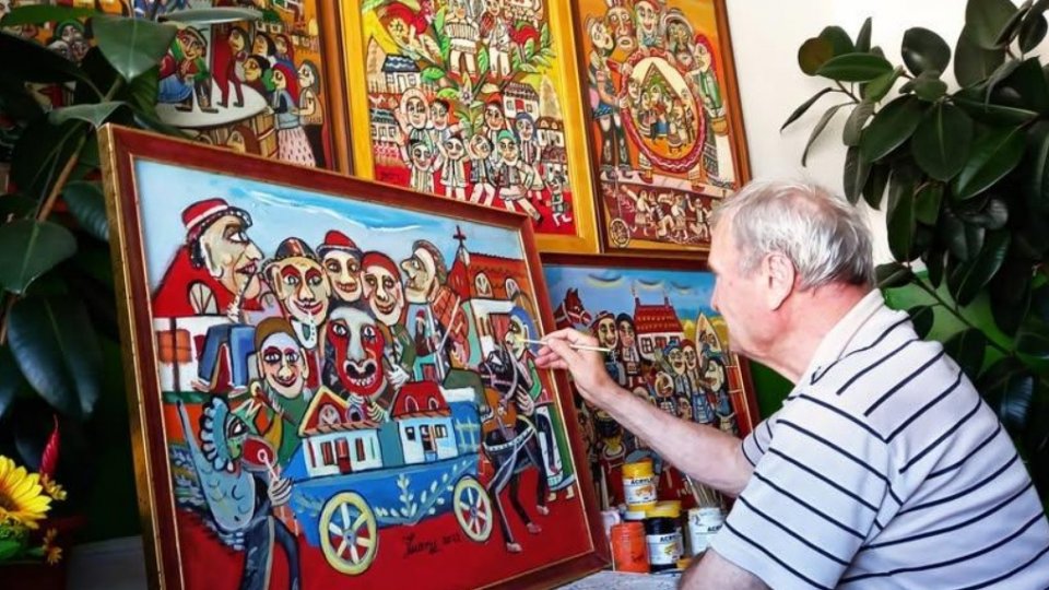 Bădița Ioan Măric la 80 de ani: el pictează viața așa cum ar vrea să o trăim, frumoasă și rotundă, ca o lună plină