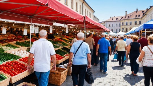 Românii cheltuiesc peste 8% din buget pe legume şi fructe proaspete