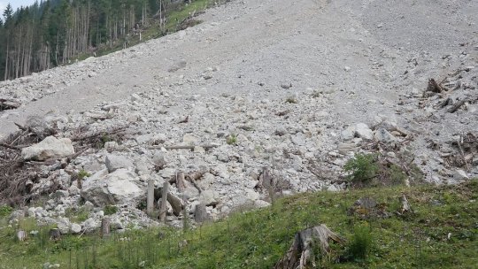 Alunecare de teren la Breaza, la mică distanță de casele localnicilor