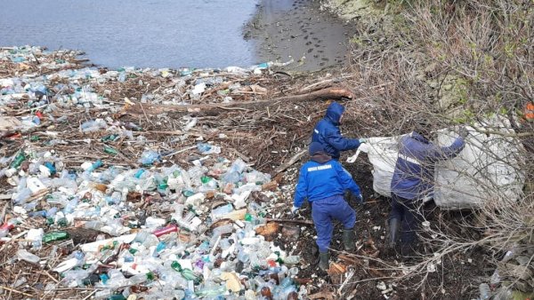 Golful Cernei a devenit din nou o groapă de gunoi plutitoare